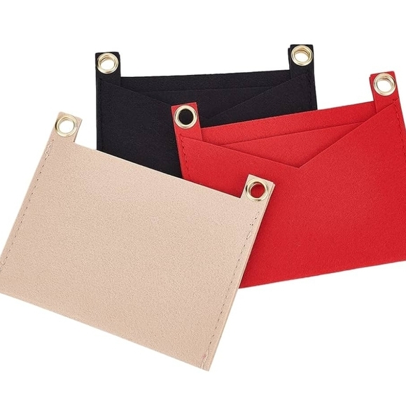 Set of Three Small Wallet Inserts in Black, Red, and Cream - Picture 1 of 2